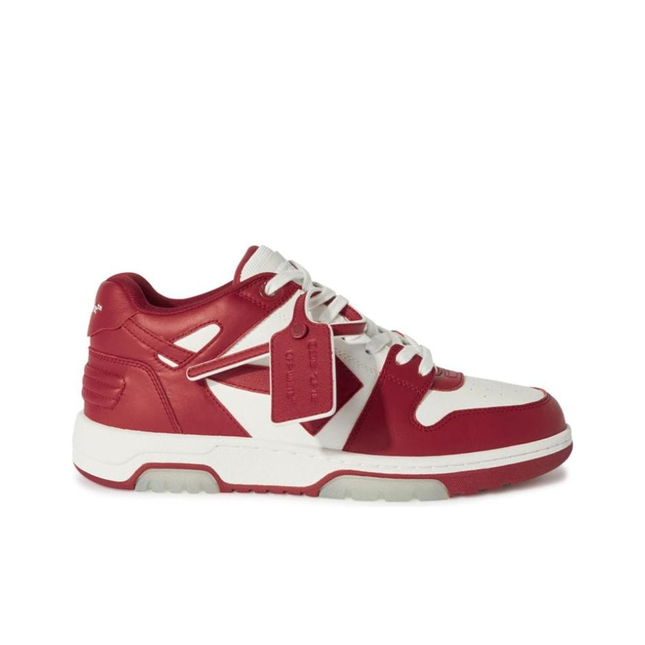 OFF-WHITE Out Of Office OOO Low Tops Burgundy White