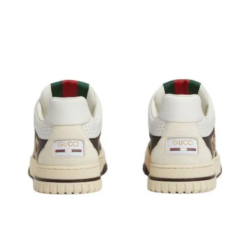 GUCCI RE WEB LOW TOP SKATEBOARD SHOES WOMEN'S BROWN
