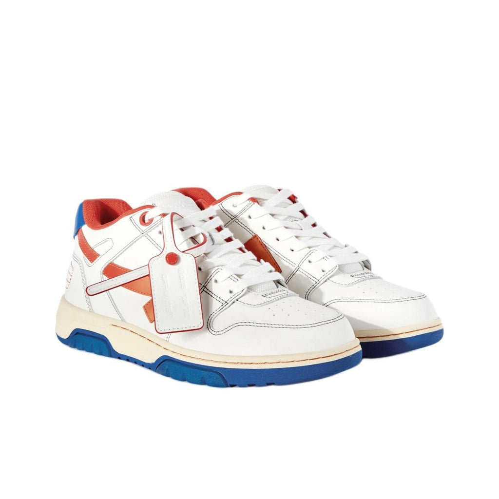 OFF WHITE Out Of Office Ooo Low Tops White Orange Blue Contrast Stitching