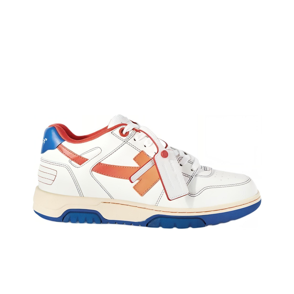 OFF WHITE Out Of Office Ooo Low Tops White Orange Blue Contrast Stitching