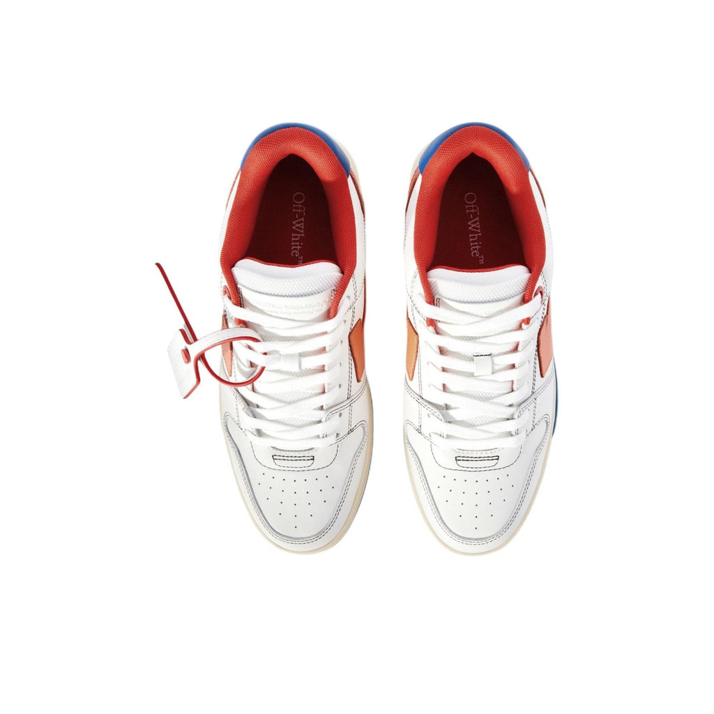 OFF WHITE Out Of Office Ooo Low Tops White Orange Blue Contrast Stitching